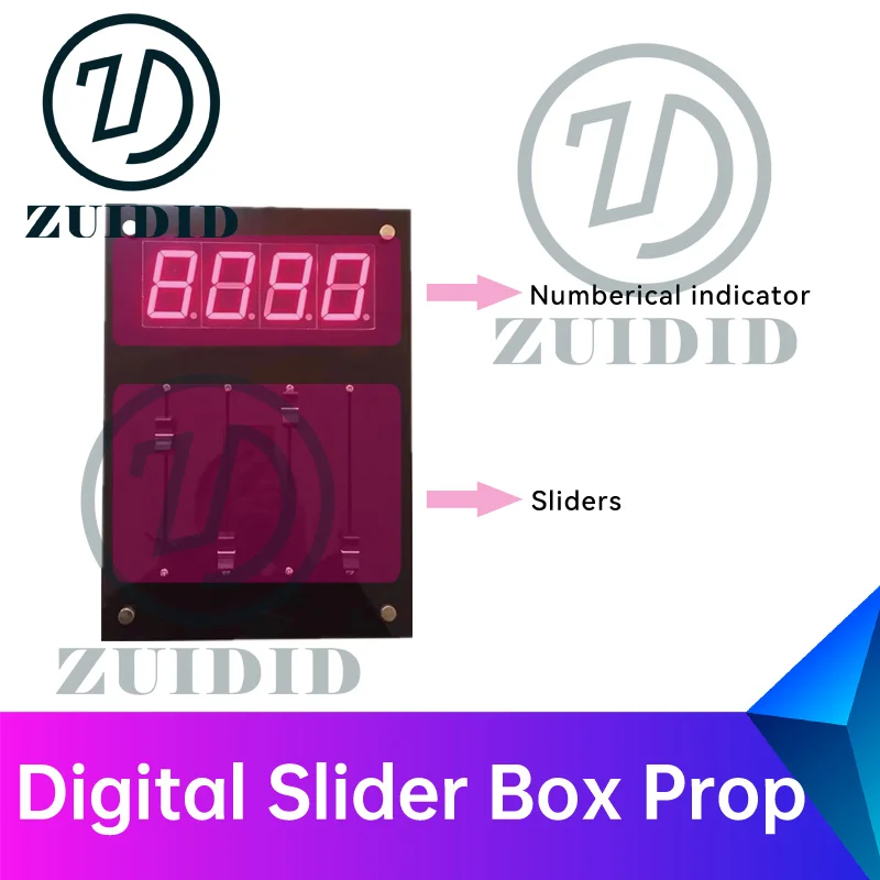 ZUIDID Digital Slider Box escape room props adjust all 4 digital sliders to right position to unlock escape game prop