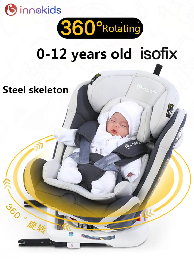 

Innokids Child Safety Seat 360 Degree Rotating Car with 0-12 Years Old Baby Can Sit and Lay Isofix Latch interfa Infant Car Seat