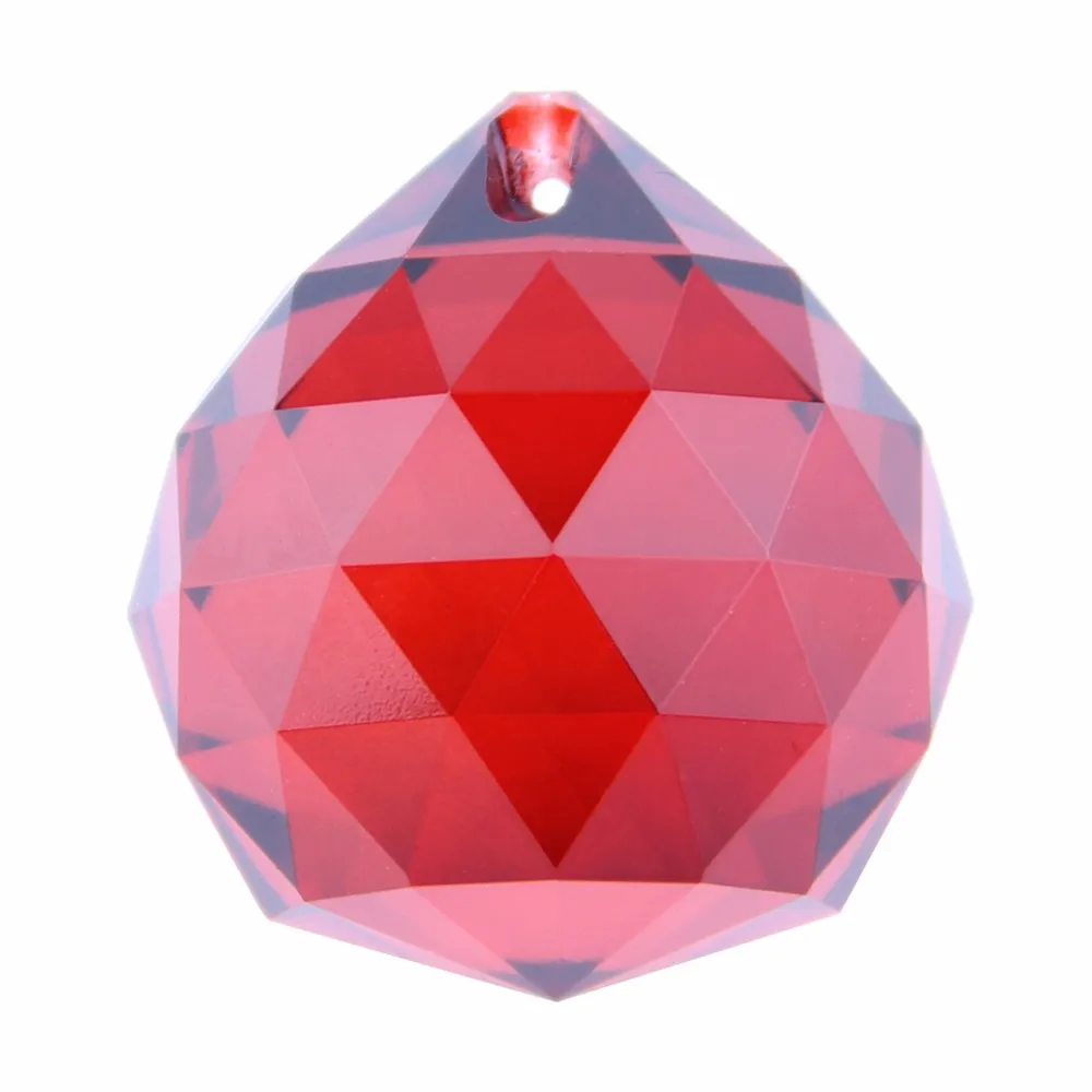 15/20/30/40mm Hot Sales K9 Red/Pink/Black/Amber Crystal Chandelier Ball for Hanging Decoration Pendants