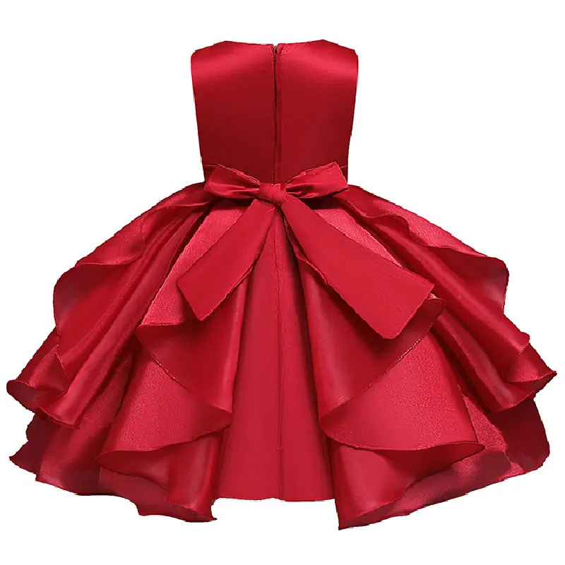 Vestito da natale con fiore ricamato per ragazza per bambini compleanno principessa abbigliamento per feste bambino neonato vestito per bambini per