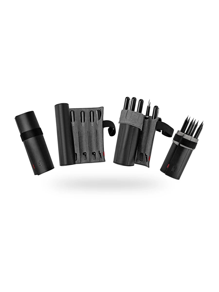 Youpin الفوران حجم قلم رصاص حقيبة متعددة الأغراض 8 حفرة قلم رصاص حالة خمر الجلود القلم حقيبة كتلة القلم الإبداعية بسيطة القرطاسية