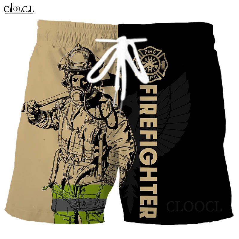 CLOOCL Newest Popular Firefighter Summer Beach Shorts 3D Print Fashion Men Harajuku Hip Hop Wild Leisure Shorts Drop Shipping