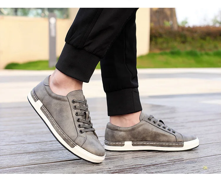 

Big Size 38-48 New Fashion Leather Shoes Men Sneakers Trainers Lace-up Flat Driving Shoes Zapatillas Hombre Casual Shoes Male