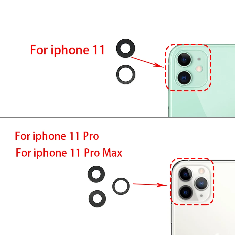 Tylny szklany obiektyw aparatu z taśmą zamienną do Iphone 11 12 Pro Max Mini X XR XS 8 7 6 6S Plus