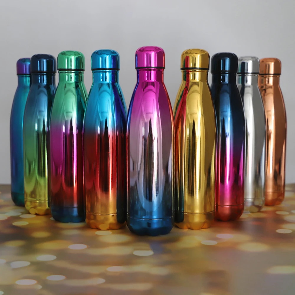 2020 New 500ml Outdoor Sports Drinkware Cute Coke Bottle Cup Stainless Steel Water Bottle Leak Proof New Year Gift Wholesale