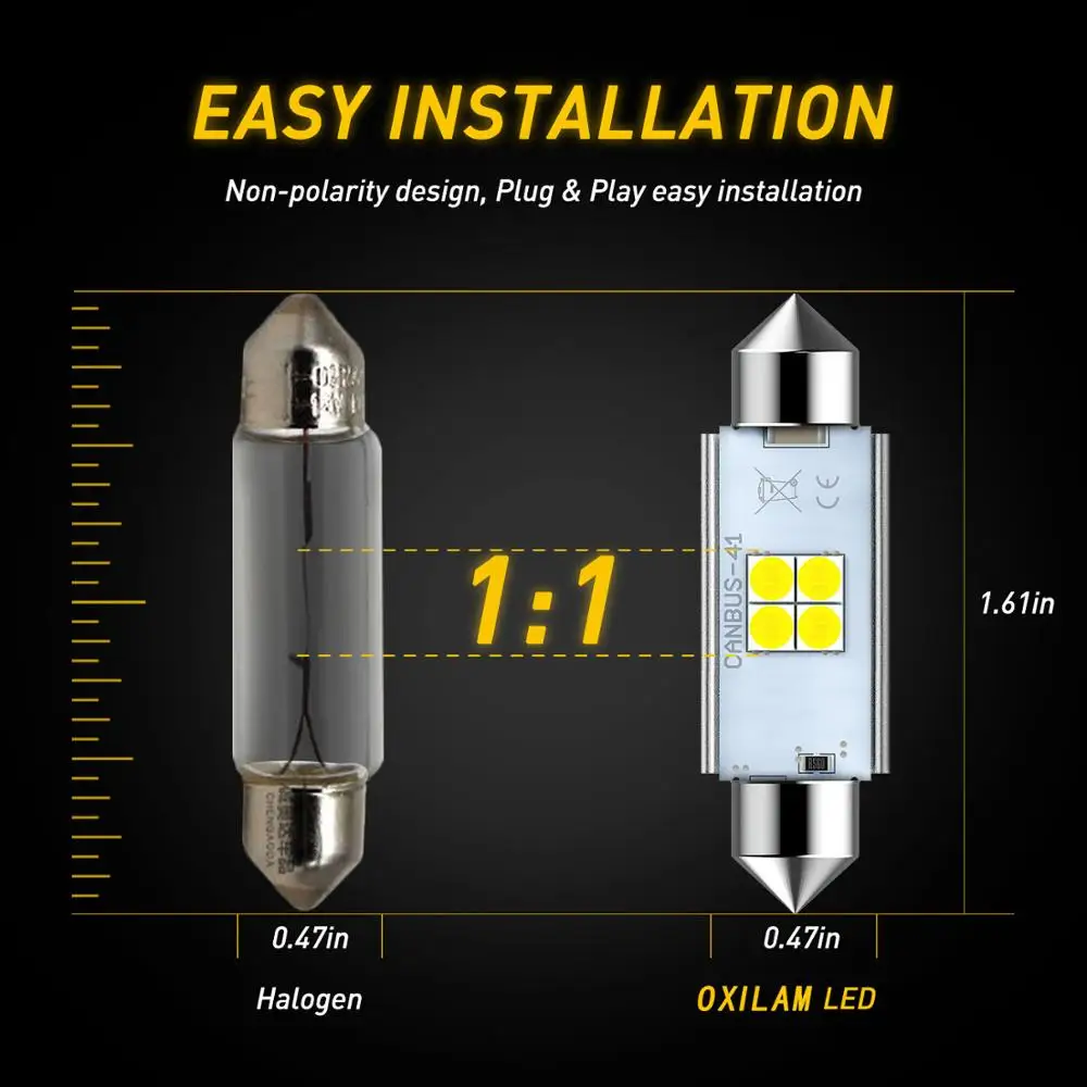 2Pcs 31mm 36mm 41mm Festoon LED Error Free Interior Bulbs Dome Lamps for Mercedes Benz BMW E60 E46 F10 X3 X5 E39 E61 E36 Mazda 2