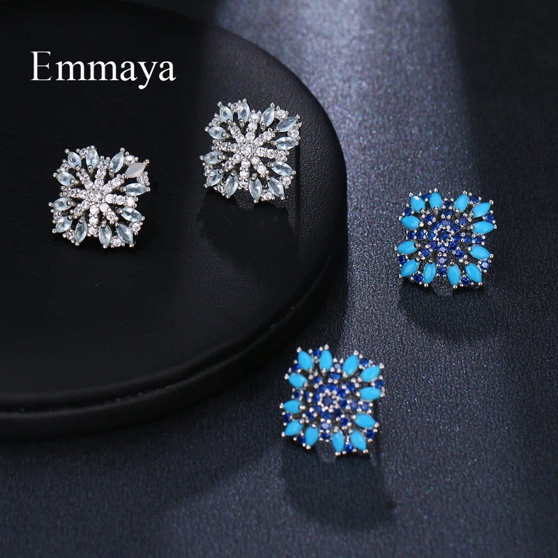 Emmaya Fashionable Geometry Radial Light Emitting Shape Stud Earring Imaginary Cubic Zircon For Women Decoration In Banquet