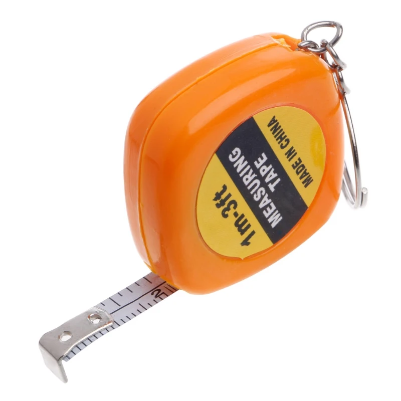 Easy Retractable Ruler Tape Measure Mini Portable Pull Ruler Keychain 1m/3ft