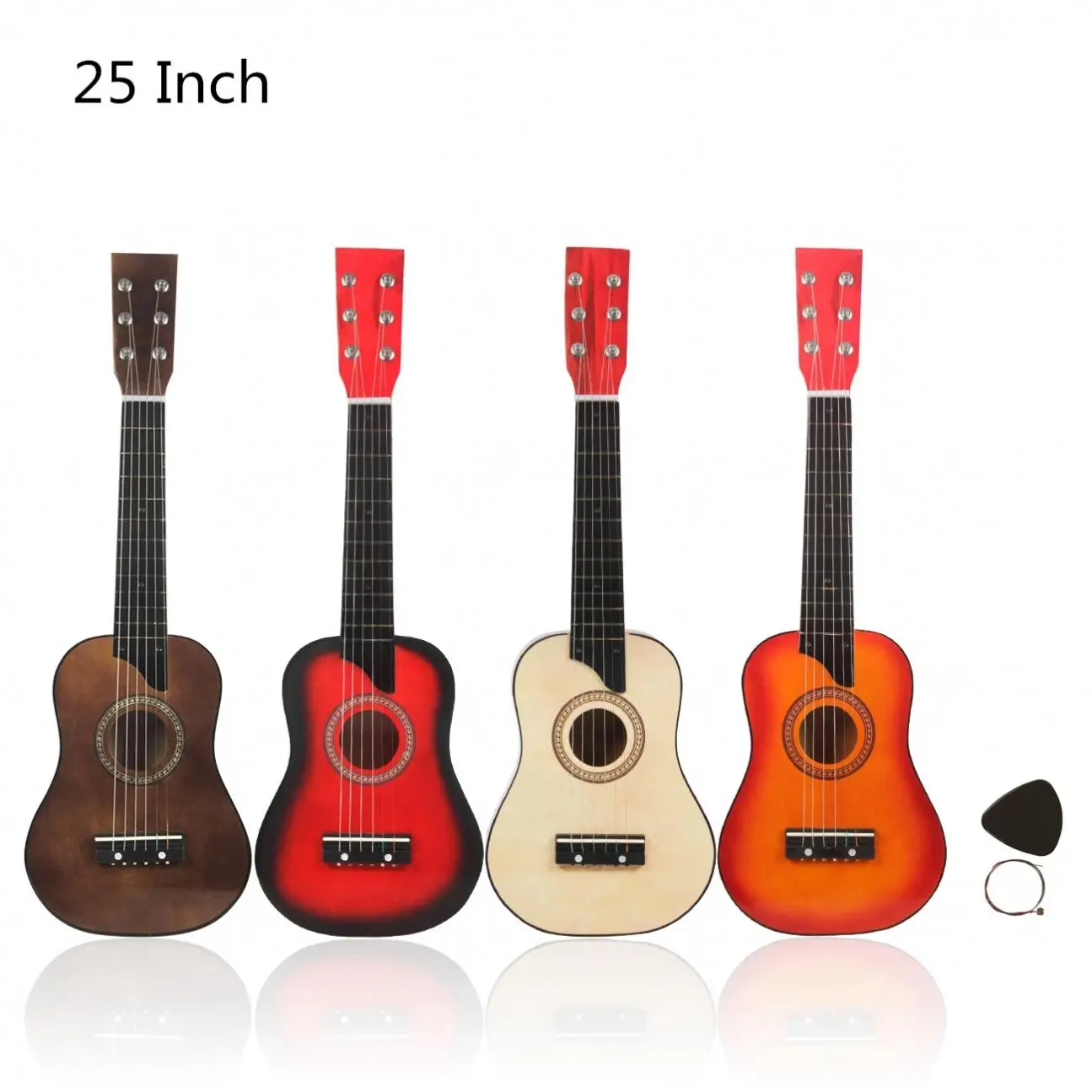 

25 Inch Full timbre Basswood Acoustic Guitar with Bag Pick Strings