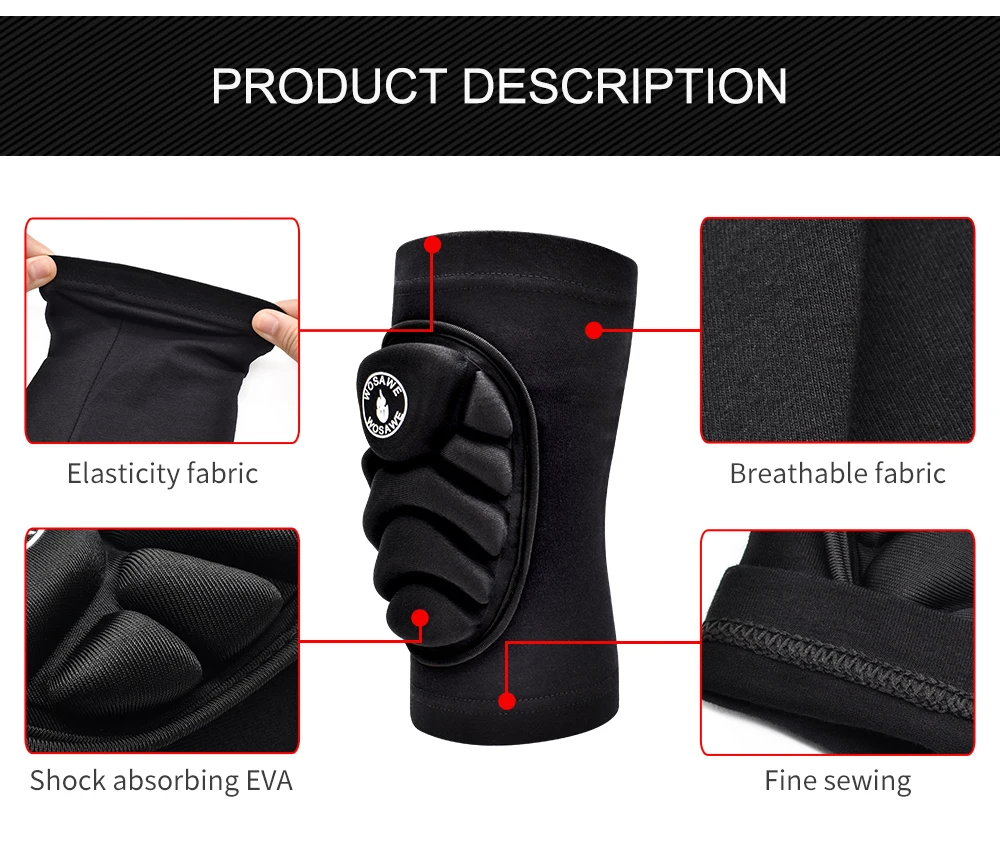 WOSAWE Adult Motorcycle Knee Protection Pad Snowboarding Roller Hockey Elbow Protector MTB Skateboard Ski Kneepads Brace