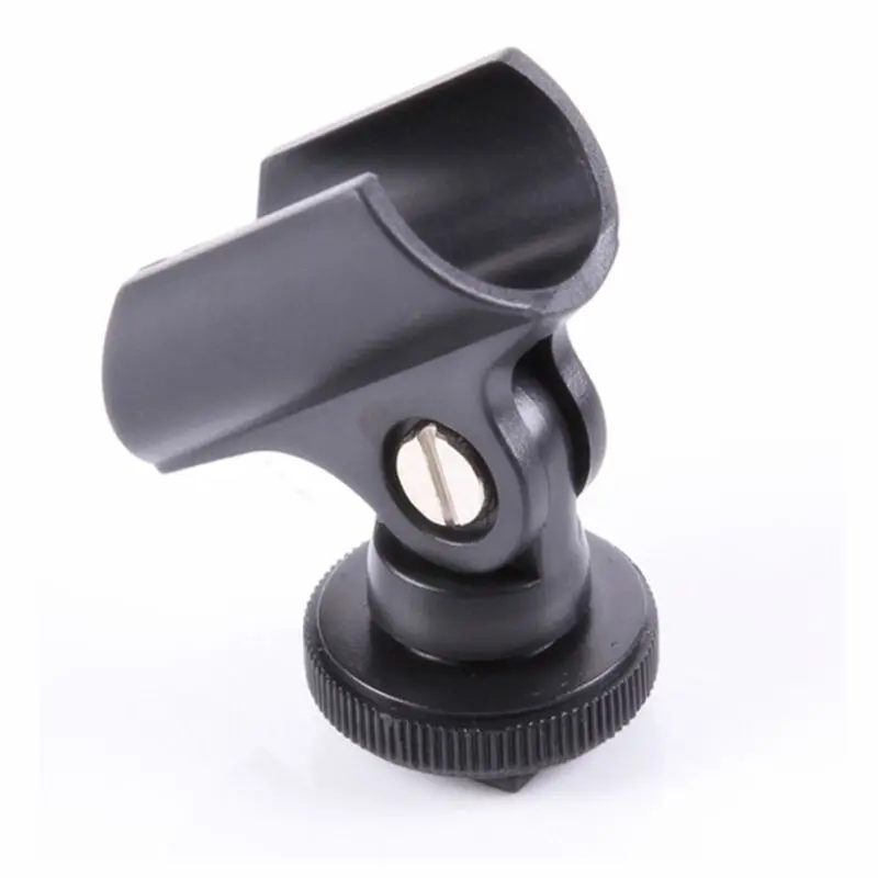 1 PC Microphone Clip Stand 19mm Plastic Mic Microphone Holder Clip with Hot Shoe For DSLR Camera