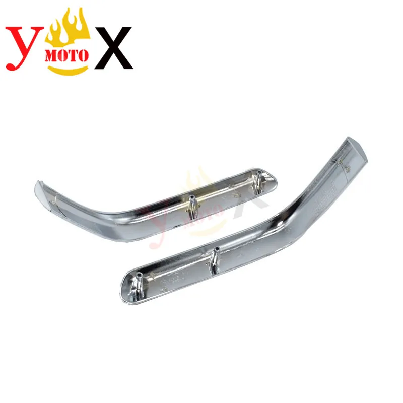Pair Chrome ABS Lower Side Corner Trunk Saddlebag Accent Trim Strip Cover Decal For Honda Goldwing GL1800 2001-2011 2002 2003