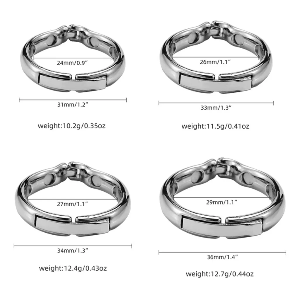 Magnet Metal Foreskin Correction Cock Ring Adjustable Size Magnetic Glans Physiotherapy Circumcision Corrector Sex Toys For Men