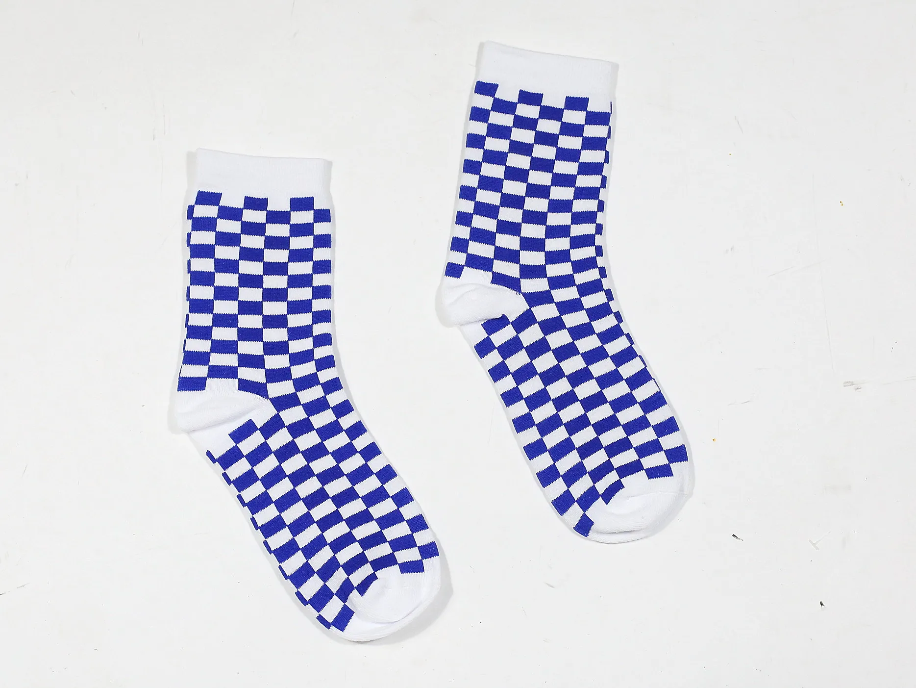 WJFXSOX 1 pairs unisex socks South Korea ins Harajuku Street checkered socks Hip hop trends Man & Women Skateboard cotton Meias