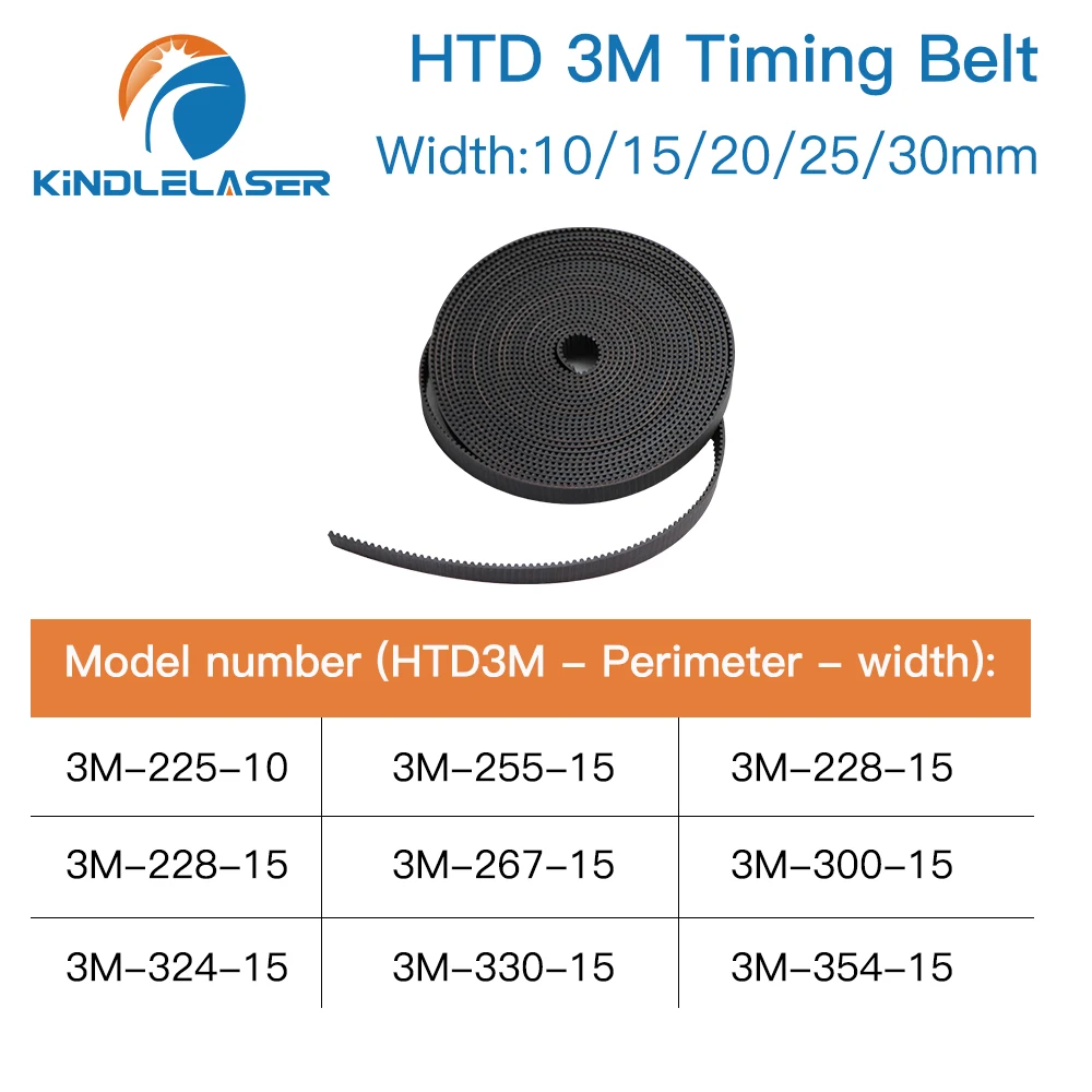 KINDLELASER HTD3M PU Open Belt 3M 5mm - 40mmTiming Transmission Belt 3M Polyurethane for CO2 Laser Engraving Cutting Machine