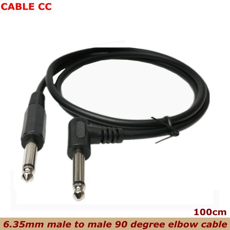 Male to Male 6.35mm 1/4 Inch 90 Degree Right Angle Cable Audio Mono for Guitar Microphone Audio Microphone Cable