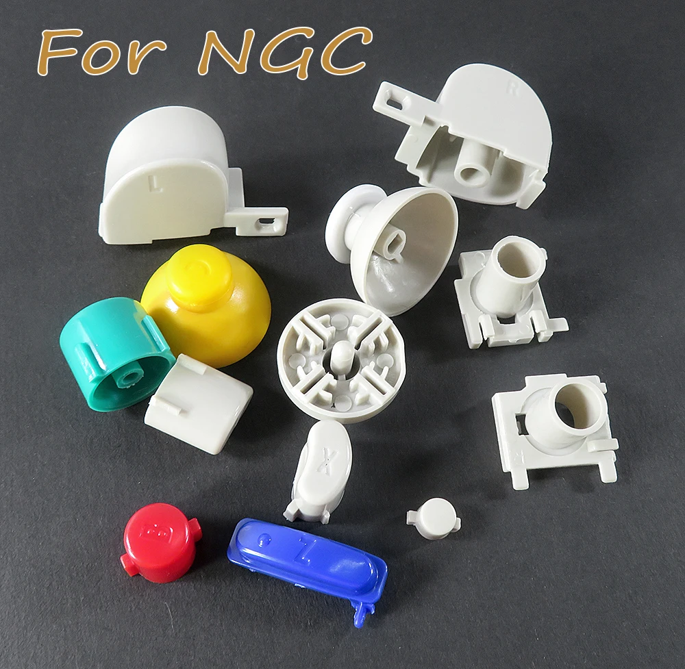 

50sets/lot ABXY Z Keypads L R Buttons Mushroom Cap for Nintend Gamecube NGC Game Controller Colorful Full Set Button Keys