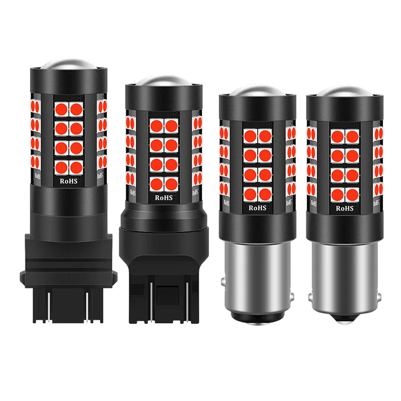 10pcs S25 1156 BA15S 1157 BAY15D T25 3157 T20 7443 Car LED Turn Signal Reverse Light Brake Lamp Bulbs 44SMD 3030 DC12V