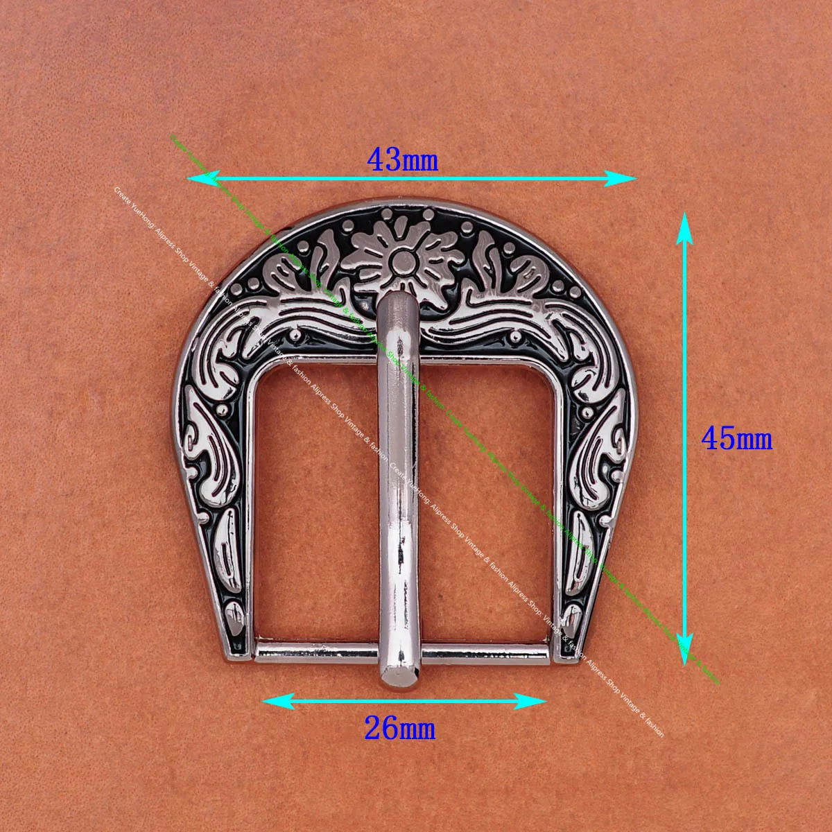 Двухцветный серебристый черный ковбойский цветок ковбоя Родео кожевенное ремесло головной убор застежка ремня Замена подходит 26 мм