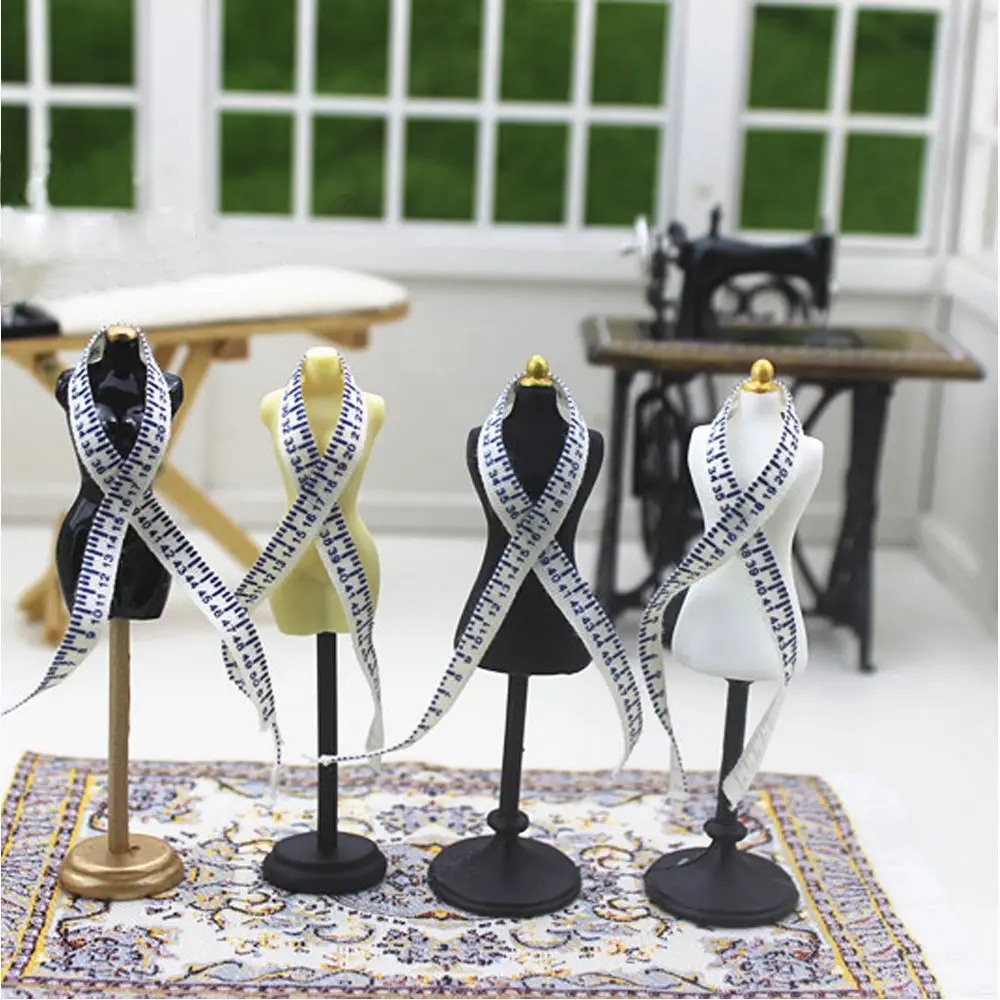 1/12 Dollhouse Miniature Accessories Mini Clothes Mannequin Ruler Sets Simulation Evening Dress Form Model Toy DollHouse Decor