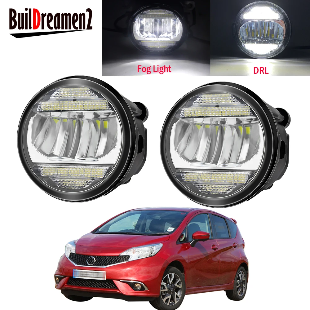 2 Pieces Car Front Bumper Fog Light Assembly LED Daytime Running Lamp DRL 30W H11 12V For Nissan Note E11 MPV 2006-2015