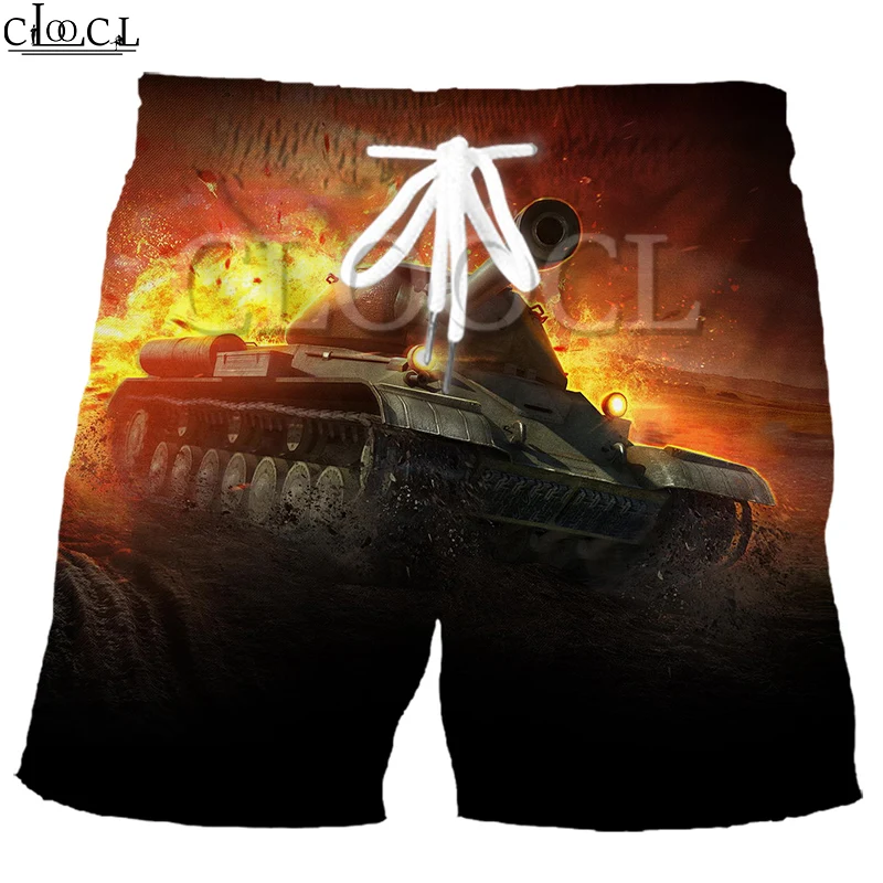 

Шорты CLOOCL Games World of Tanks мужские с 3D принтом, модные эластичные повседневные пляжные в стиле Харадзюку, в стиле хип-хоп, лето 2021