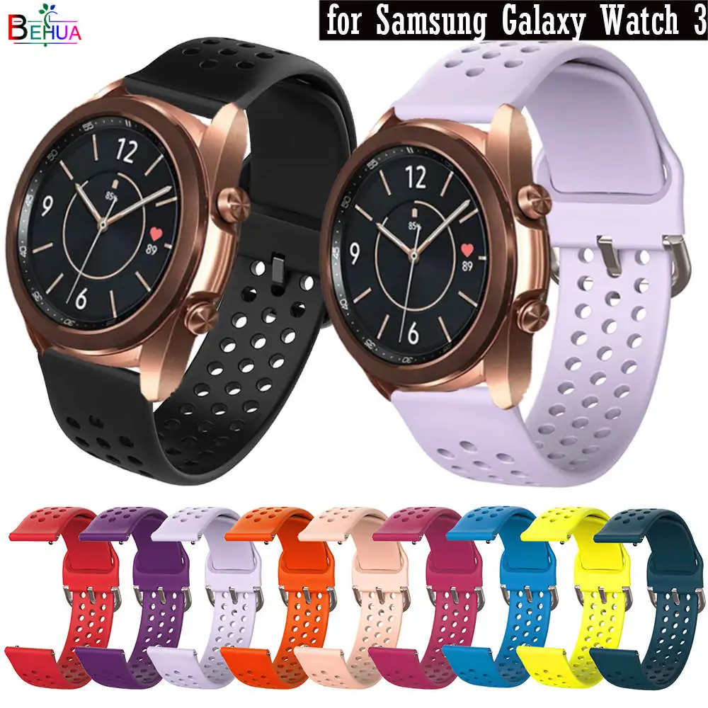 20mm Silicone WatchBand for Samsung Galaxy Watch 3 41mm Strap Replace bracelet for Amazfit BIP youth / GTS / GTR 42mm wristStrap