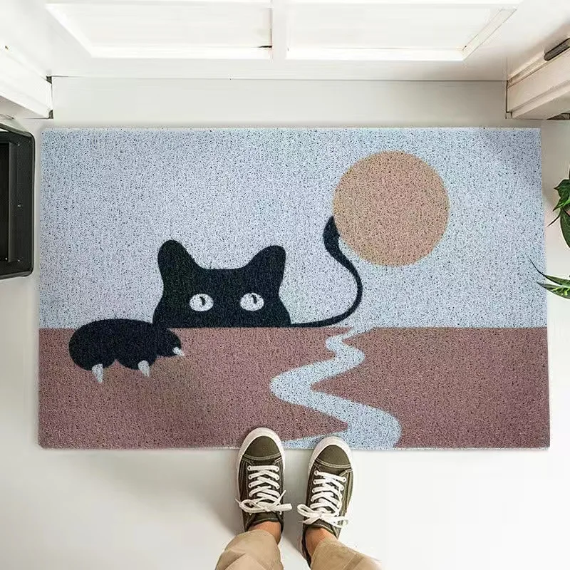 

Nordic Cut Printed PVC Doormat Carpet, Silk Loop, Floor Entrance Mats, Living Room, Bedroom, Bathroom, Non-Slip Door Mats, Home