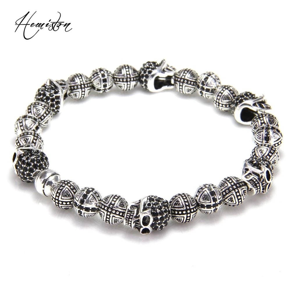 

Thomas Skulls and Cross Hero Bead Elastic Bracelet from Rebel Heart Style, European Fashion Jewelry for Men TS B983