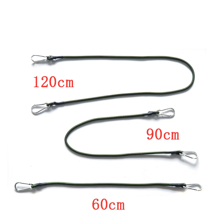 Cavo elastico con gancio cinghie per impieghi gravosi 2 ganci da arrampicata corda elastica resistente cavo antiurto legare 120x0.8cm, 90x0.8cm, 60x0.8cm