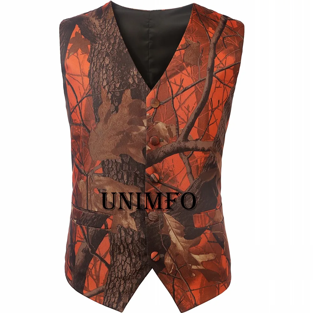 Camo Groom Vests Rustic Wedding Party for Men Attire Groomsmen  Camouflage Slim Fit Vest Prom Waistcoat