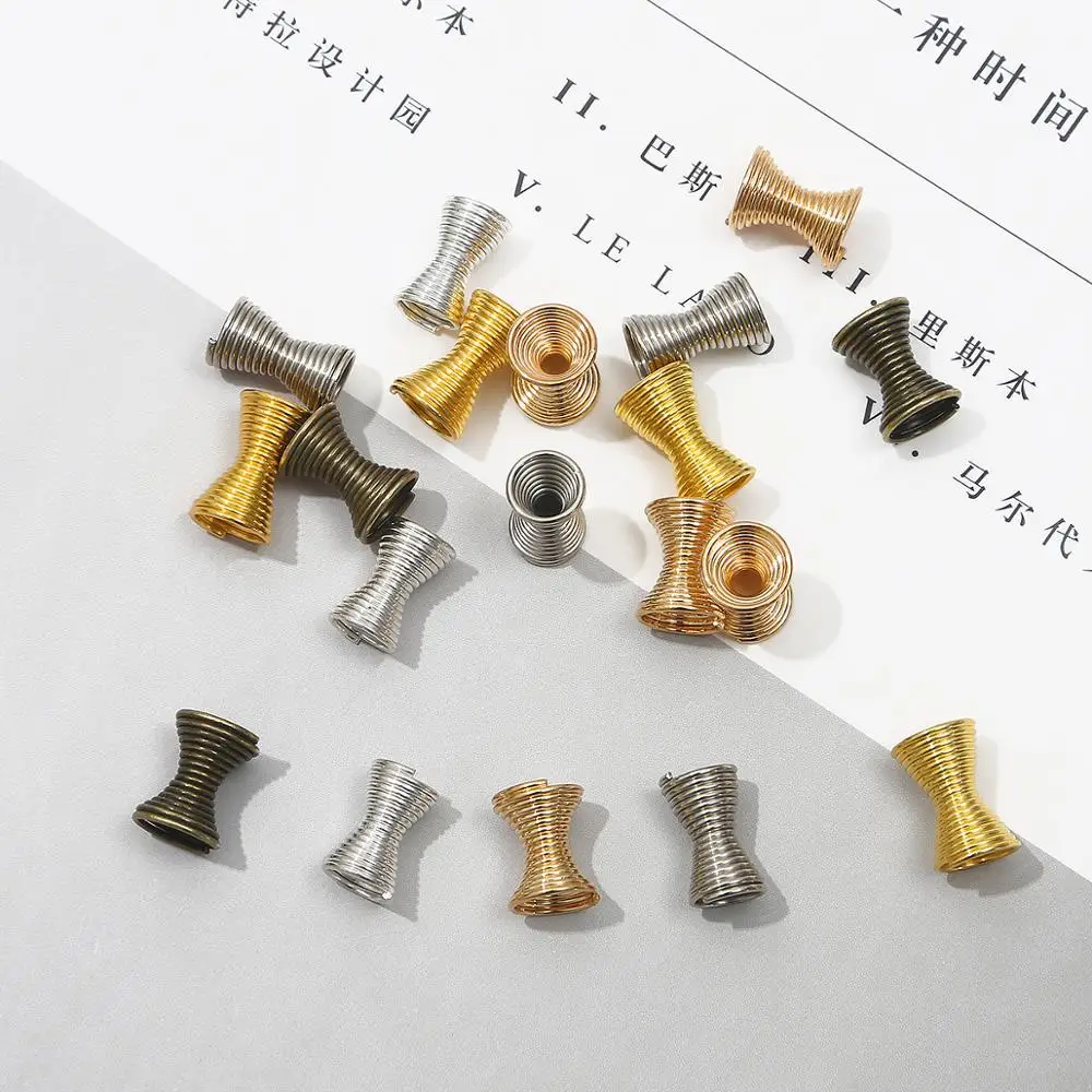 30 pcs/lot Metal Spring Funnel Shape Spacer Beads Caps Beading DIY Findings End Caps Bead Stoppers Jewelry Makings Accessories