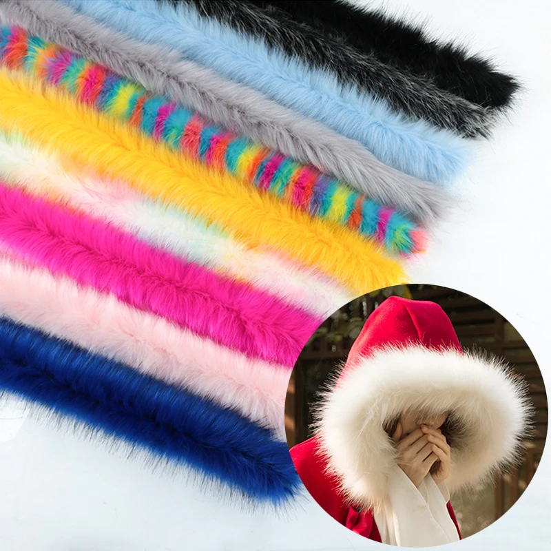 Faux Fur Strips For Sweater Coat Hood Hat  Faux fox fur Furry Fluffy Trim Trimming Clothes Accessory DIY Fluffy Garment Material