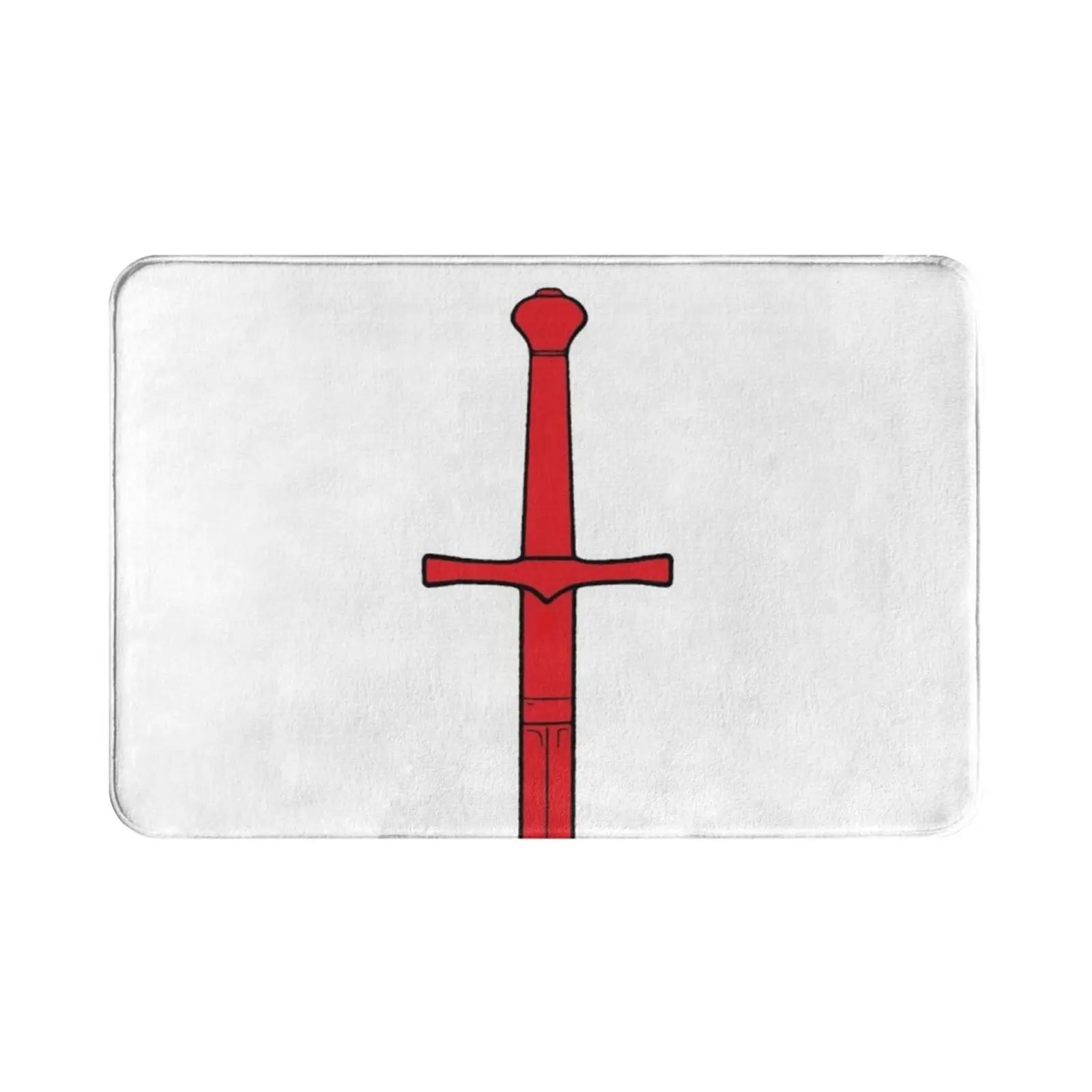 Red Claymore Carpet Mat Rug Cushion Soft Non-Slip Red Claymore Sword