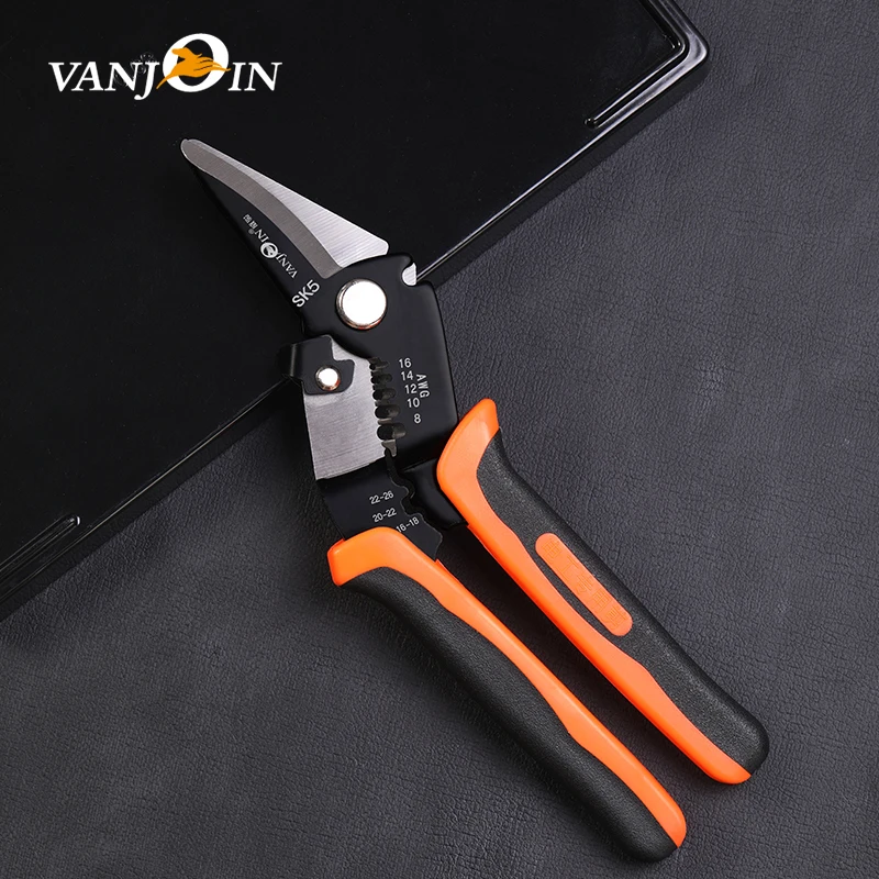 Vanjoin Iron Scissors Sheet Metal Cutter Multifunction Wire Cutter Shears Pliers Hand Tools Professional Electrician Scissors