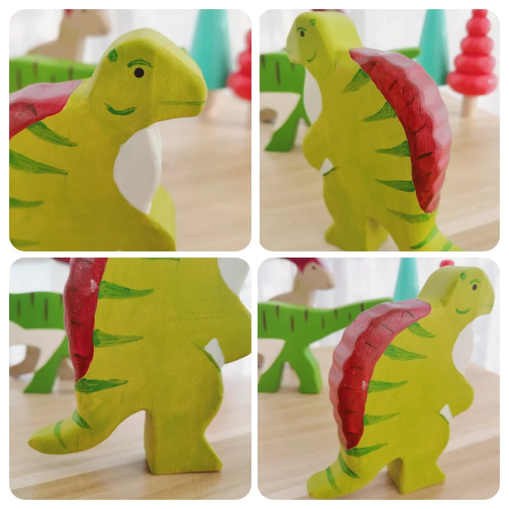 Spinosaurus Khủng Long Bằng Gỗ Tự Nhiên Montessori Handmade Hình Động Vật Lớn Handcarft Đồ Chơi Cho Trẻ Em Đầu Đồ Chơi Giáo Dục