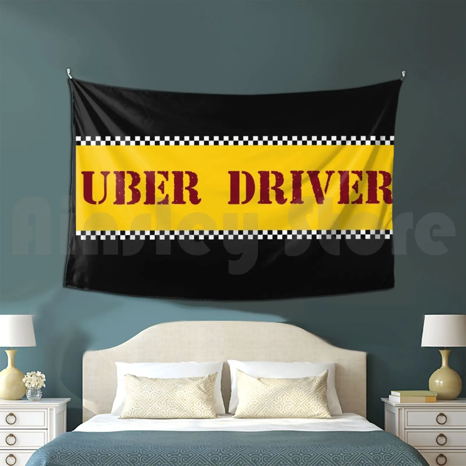 Uber Driver Tapestry Living Room Bedroom Uber Driver Taxi Driver Update Travis Travis Bickle Yellow Cab Satire Taxi