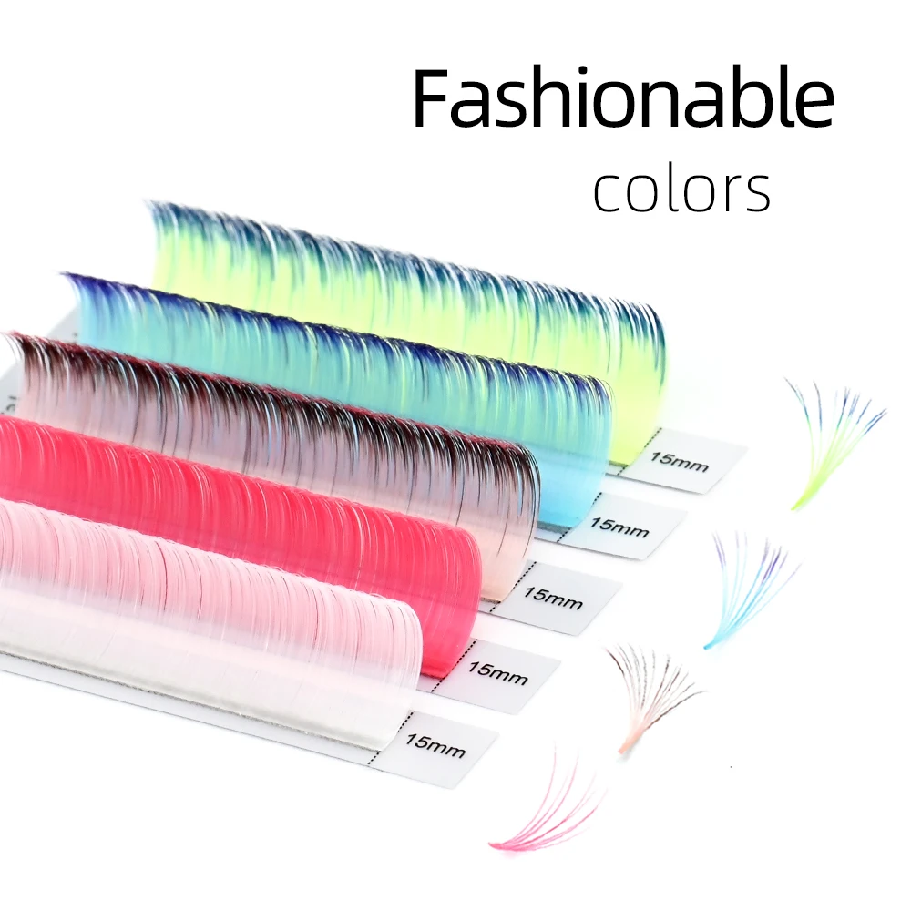 LAGEE Color Ombre Easy Fanning Eyelash Extensions Fast Bloom Volume Eyelashes Pre-bonded Auto Fans Lashes from NAGARAKU