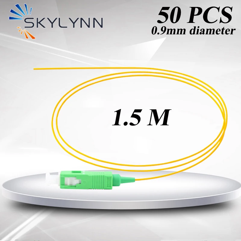 

50Pcs/Bag SC/APC Tight Buffer 0.9mm 1.5 Meter SM G652D/G657A1/G657A2 Fiber Optic Pigtails Yellow LSZH Jacket