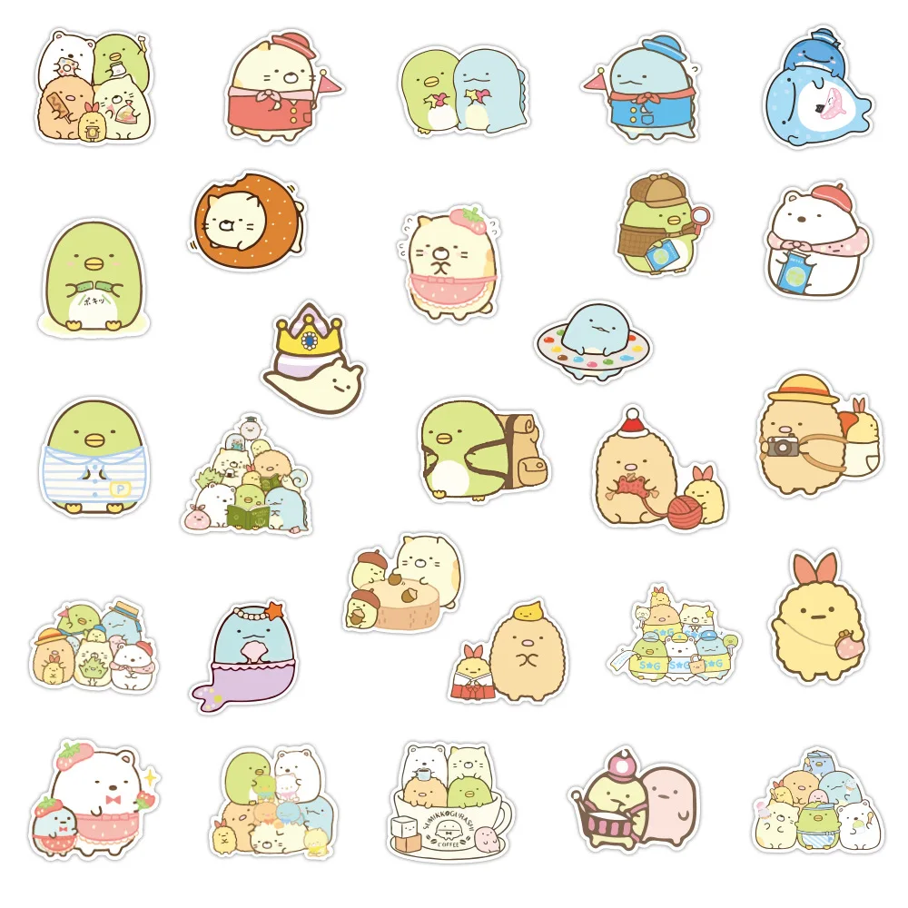 10/30/50/100pcs Cute Sumikko Gurashi Game Stickers DIY Scrapbook Diary Stationery Luggage Decorative Cartoon Sticker Kids Toys