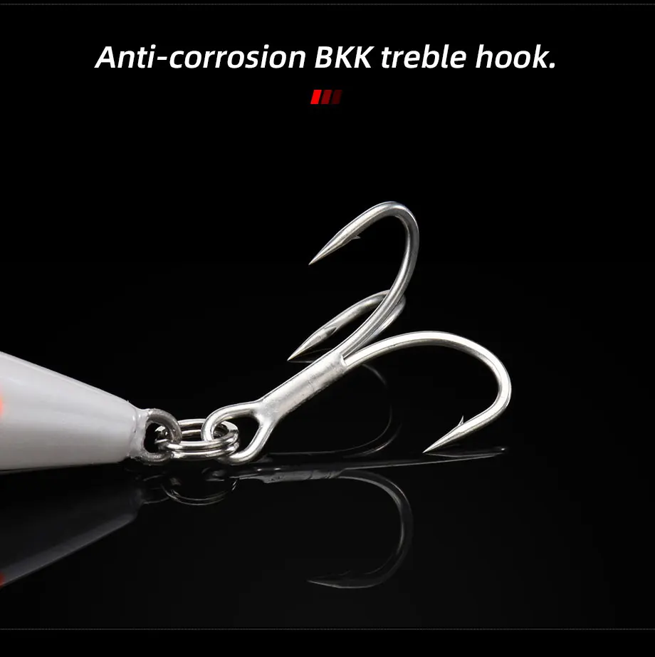 ALLBLUE Schwerer Minnow 90 mm/110 mm sinkender Jerkbait Longcast Angelköder Salzwasser Seebarsch Kunststoff Kunstköder Tackle – Detail 5