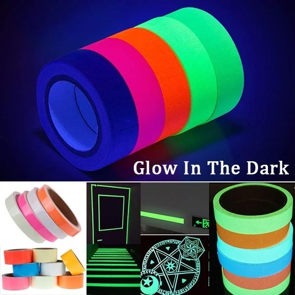Glow In The Dark Luminous Fluorescent Night Self-adhesive Safety Sticker Tape Warning Security Stage Home Party Decoration Tapes