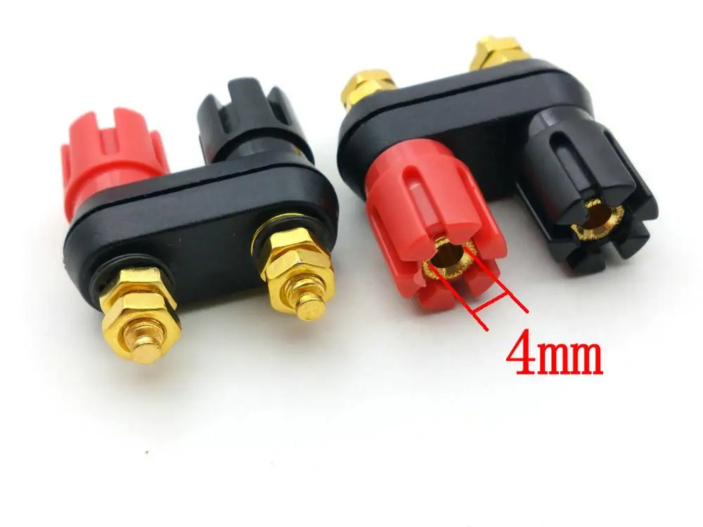 1000pcs gold plated Dual Female 4mm Banana Plug Jack Socket Binding Post for Speaker Amplifier connector