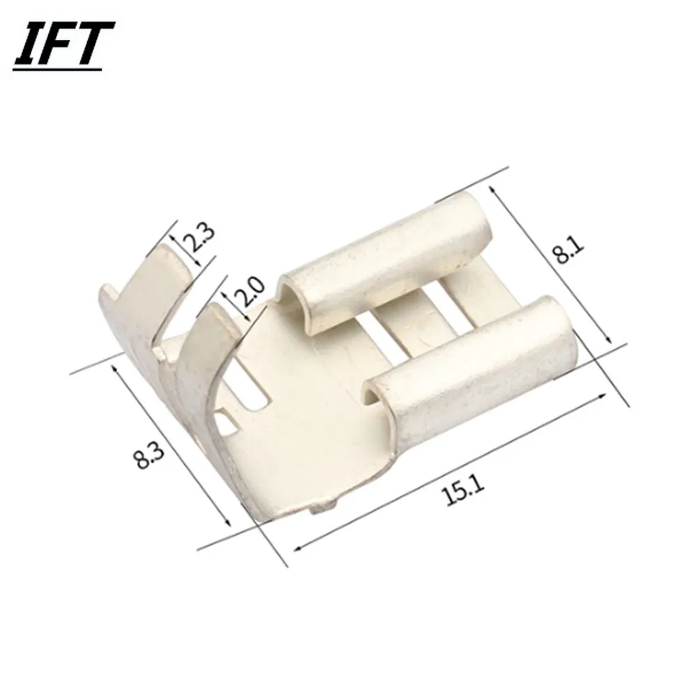 50set 6.3 chicken claw plug spring DJ6225-D6.3D elbow flag-shaped sheath plug-in crimping terminal cold-pressed connector