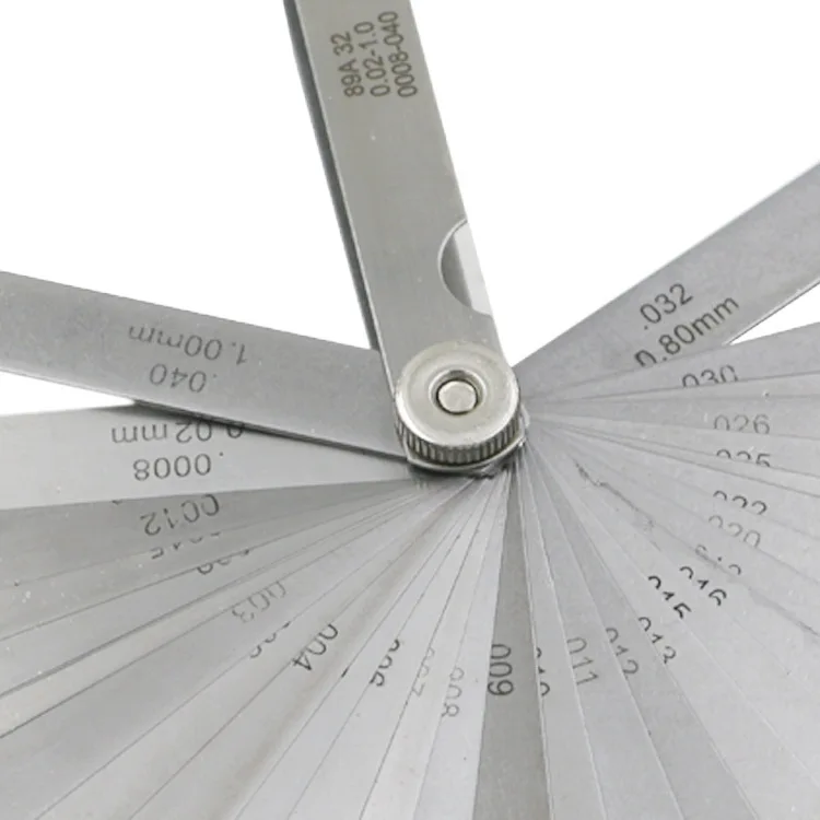 Imagem -06 - Lâminas de Calibre de Alimentação Enchimento Métrico da Diferença 0.021 mm 0.00080.040 Polegadas Calibre Ferramenta de Medição para o Ajuste da Válvula do Motor 32 26 25 20