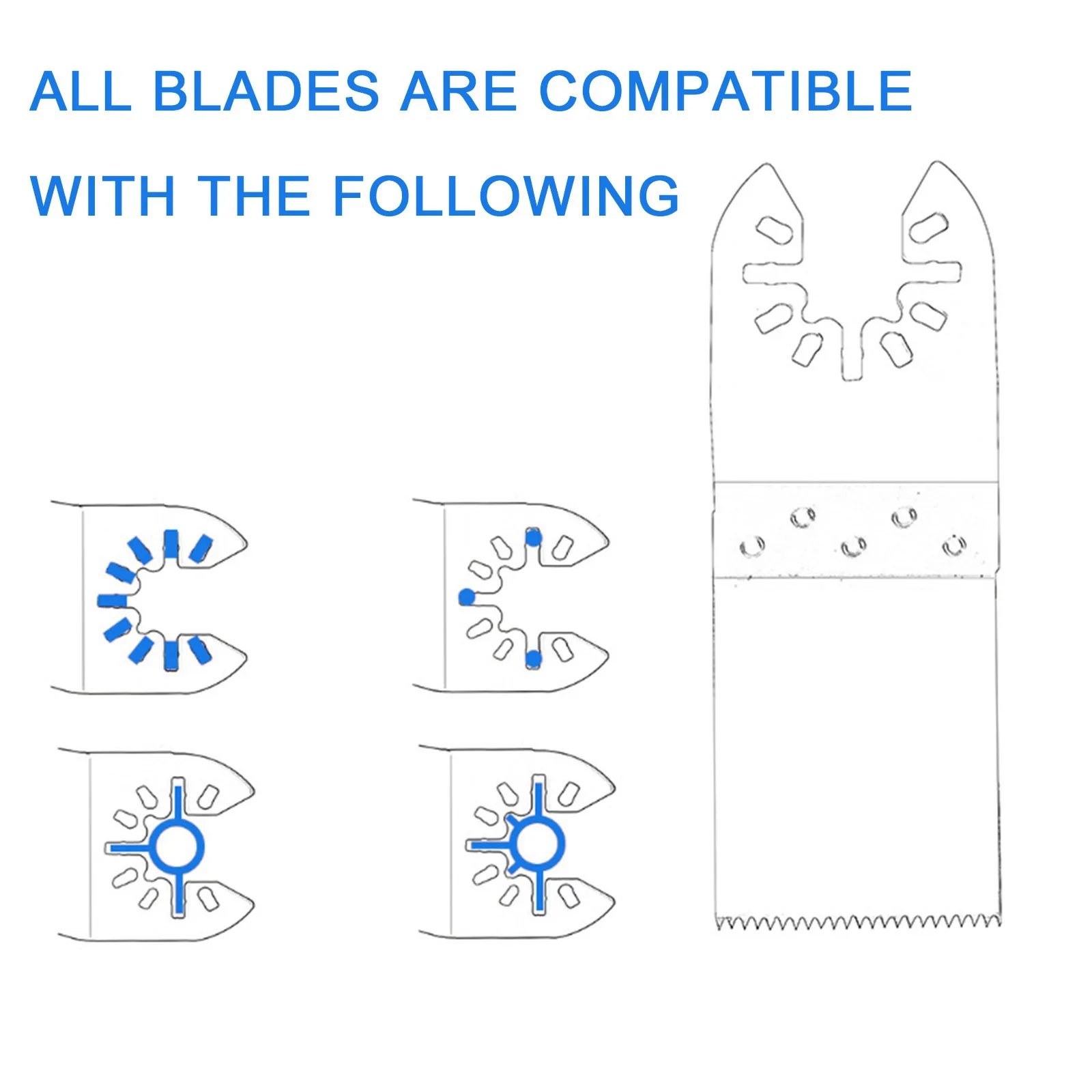 Areyourshop Oscillating Multi Tool MultiFunction Bi-Metal Precision Saw Blades Wood Cut Kit MultiTool For Renovator Home