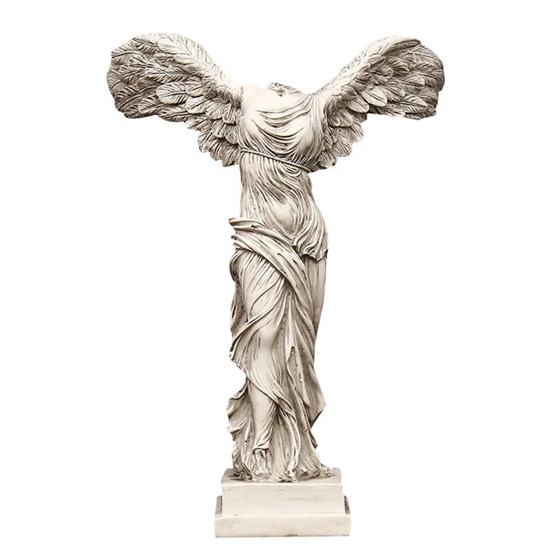 Vintage Abstract Goddess Statues Resin Ornaments Home Decoration Victory Goddess Figurine Sculpture Angel Wings Miniature Model