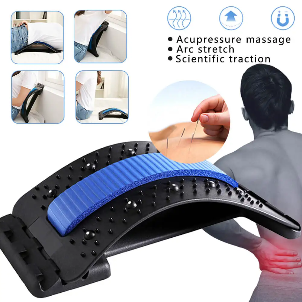 

Back Stretch Equipment Lumbar Massager Device Relief Sciatica Pain Support Relaxation Spine Deck Fitness Tools 3 Gear Regulation