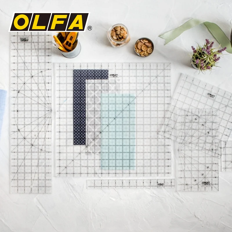 OLFA Frosted Ruler Hob Matching Ruler Marker Ruler Acrylic 6.5-inch Transparent Ruler OLFA QR-6S