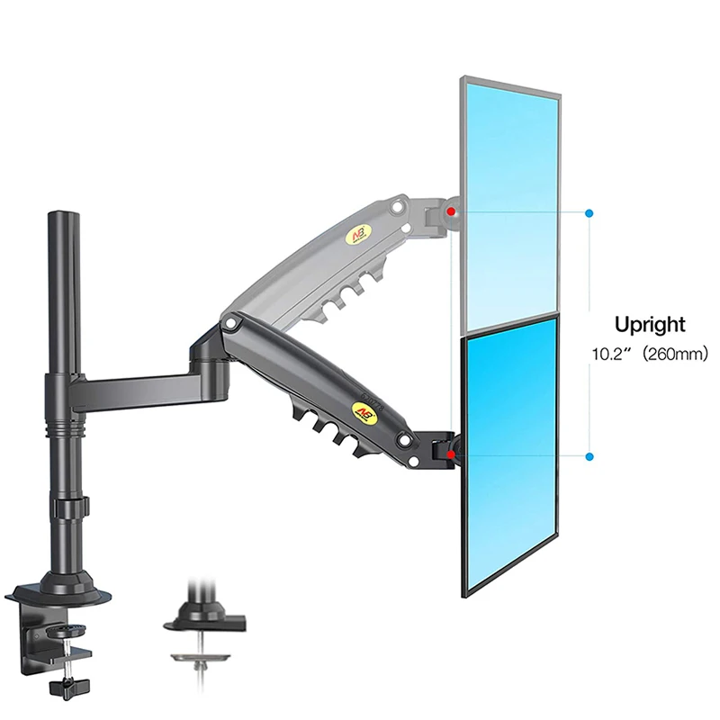 Suporte para monitor LED LCD, suporte de mesa, braço de montagem, movimento total, ergonômico, TV, mola de gás, NB H80, 17-27 ", carregando 2-9 kg